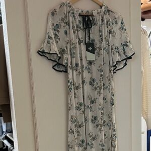 Tuckernuck Cream and Blue Floral Coverup
